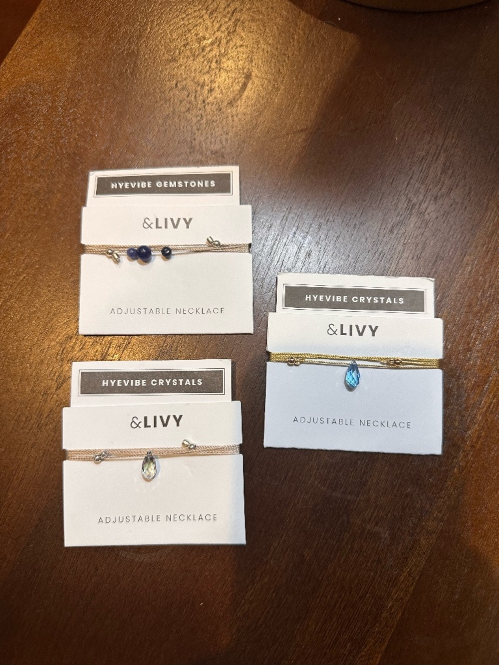 &Livy set of 3 satin adjustable necklaces
